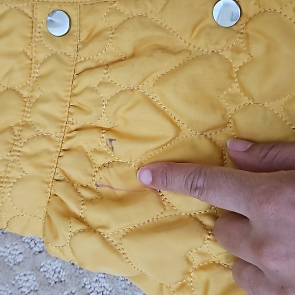 Girls mustard jacket with hearts and fleece lining with long sleeve top - Picture 4 of 7